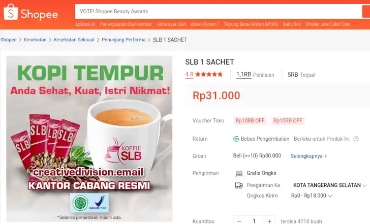 harga kopi slb di shopee