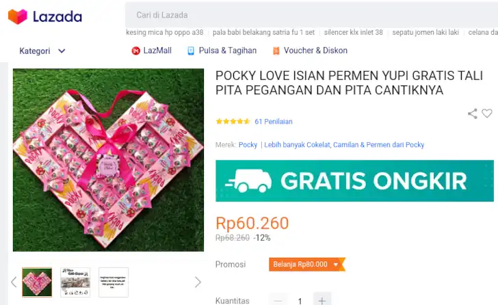 harga pocky love di lazada