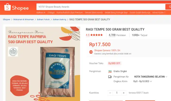 merek ragi tempe terbaik