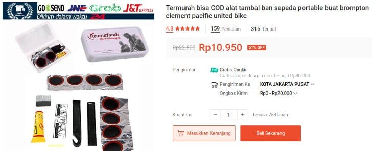 Paket Tambal Ban Sepeda