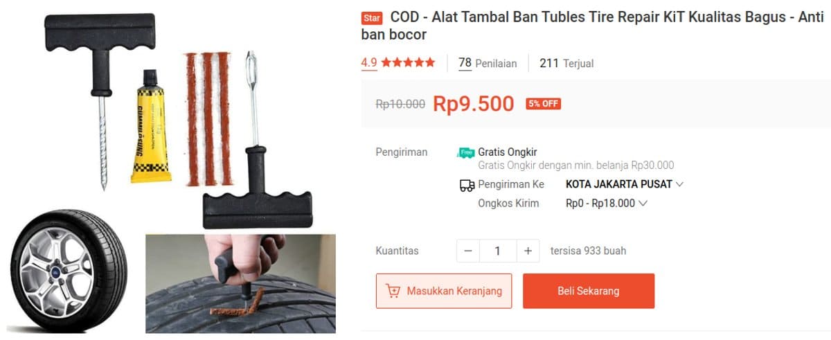 alat tambal ban murah