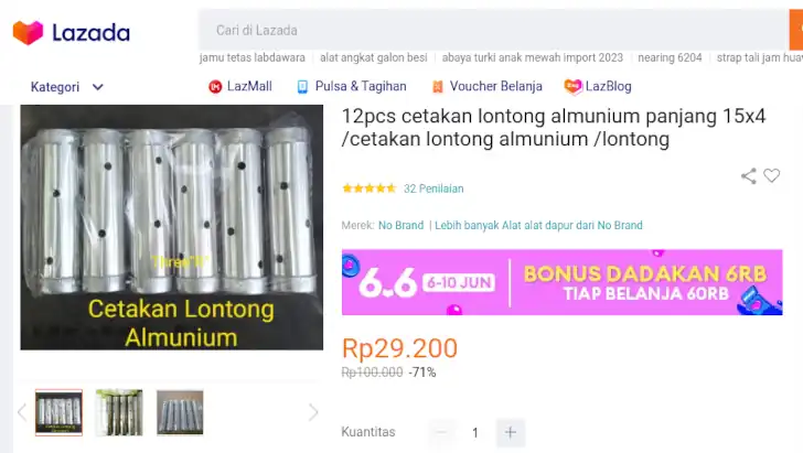 cetakan lontong stainless 15 4