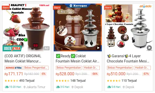 harga mesin coklat air mancur