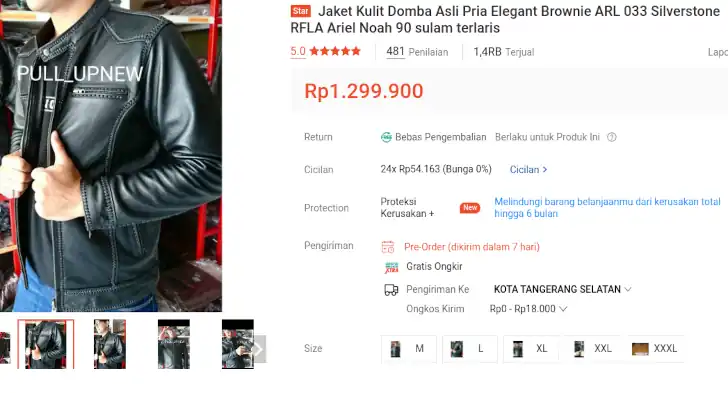 jaket motor kulit asli