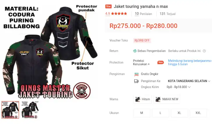 jaket touring yamaha