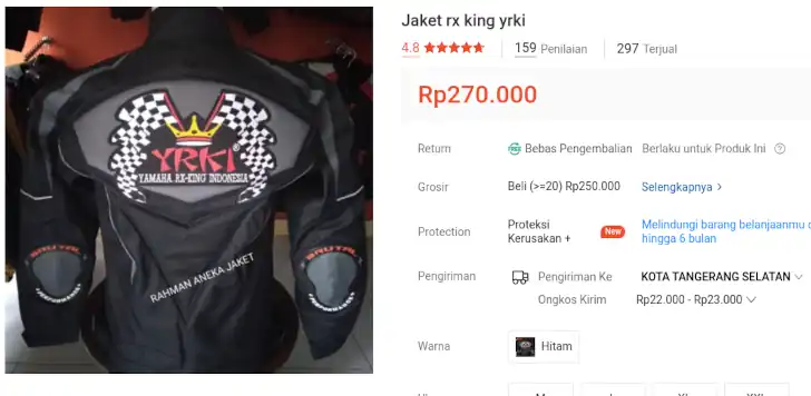 jaket yamaha rx king yrki