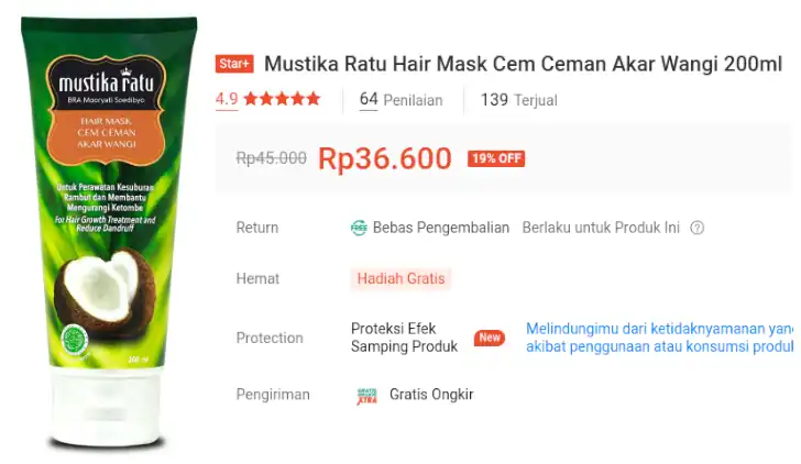 mustika ratu hair mask