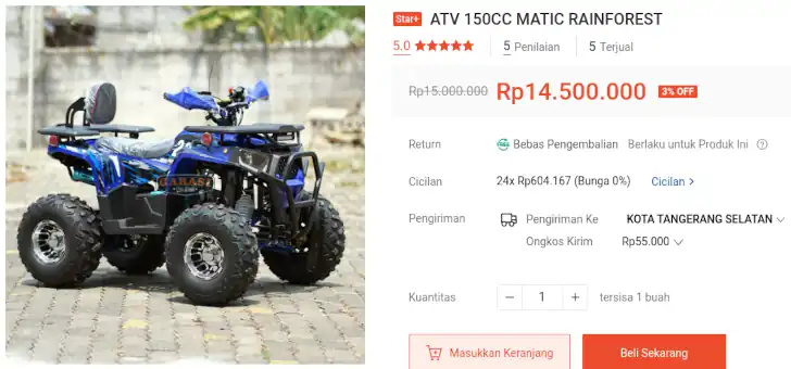 promo motor atv di shopee