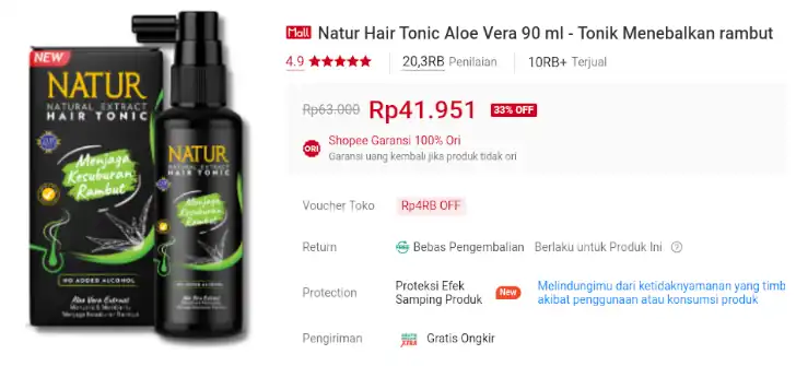 promo natur hair tonic