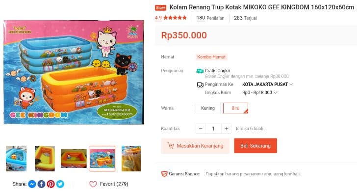 kolam karet tinggi 60 cm