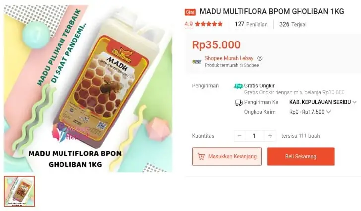 madu gholiban shopee