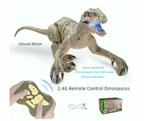 mainan dinosaurus t rex remot control