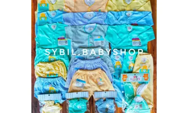 paket baju bayi laki laki baru lahir merk libby