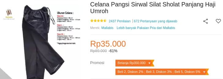 celana cingkrang murah di lazada