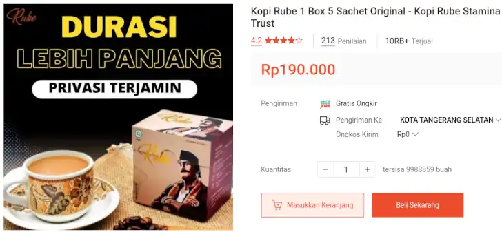 harga kopi rube