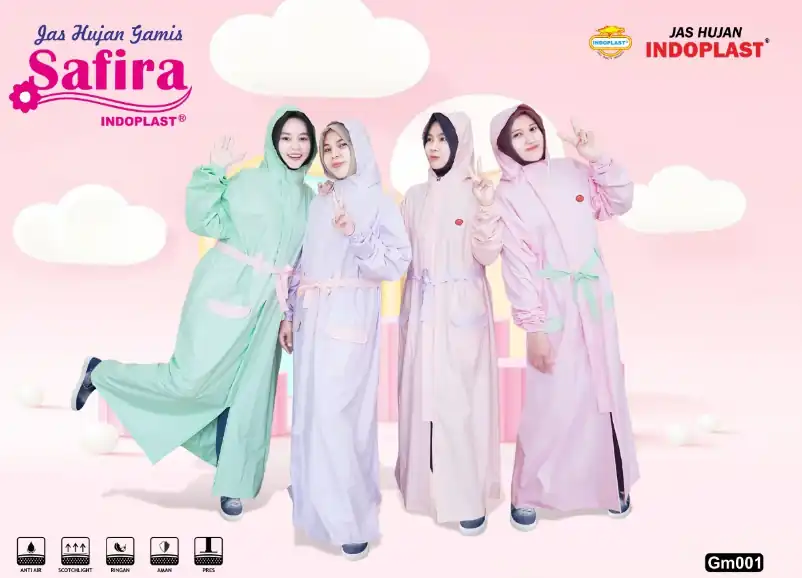 jas hujan gamis safira indoplast