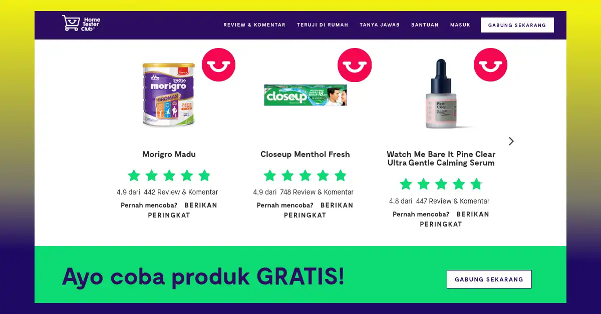 sampel gratis home tester