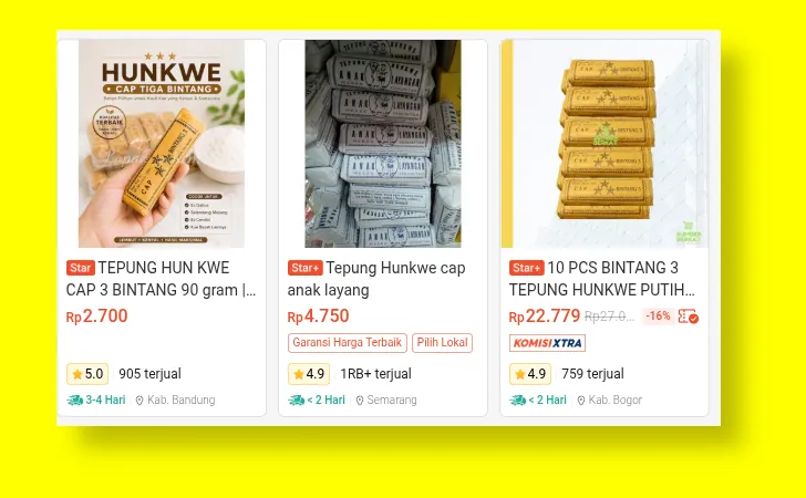 alternatif beli tepung hunkwe