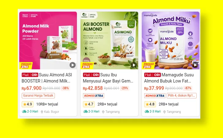 alternatif pembelian susu almond
