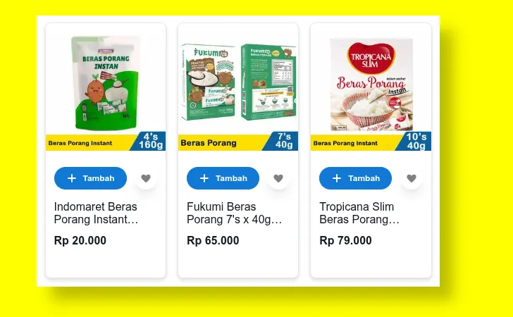 harga beras shirataki di indomaret