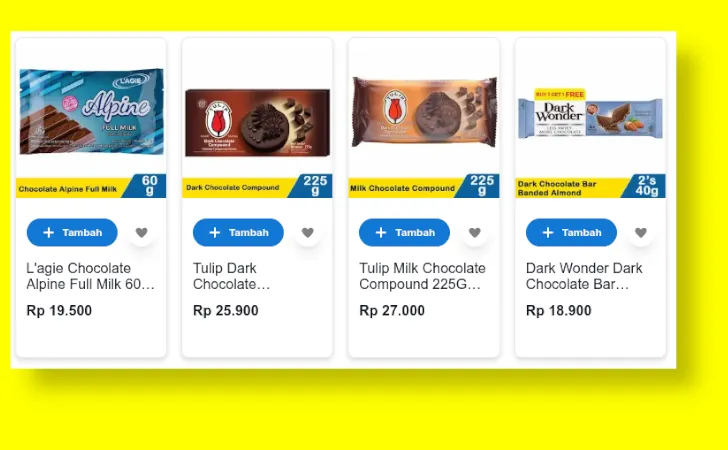 harga coklat batangan di indomaret