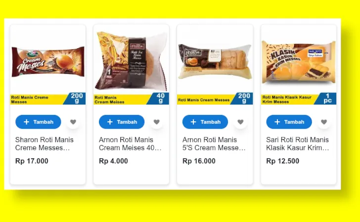 harga roti meses di indomaret