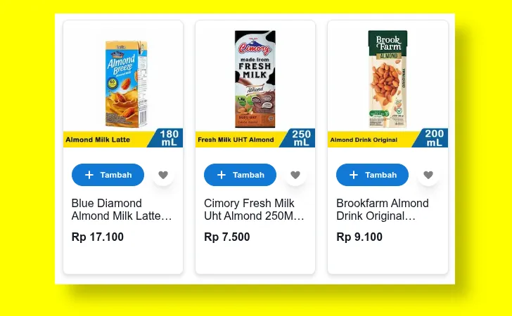 harga susu almond di indomaret