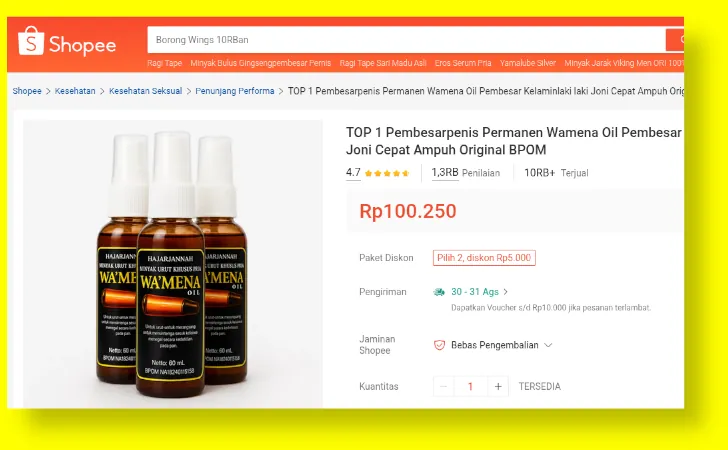 obat oles pembesar alat vital di shopee