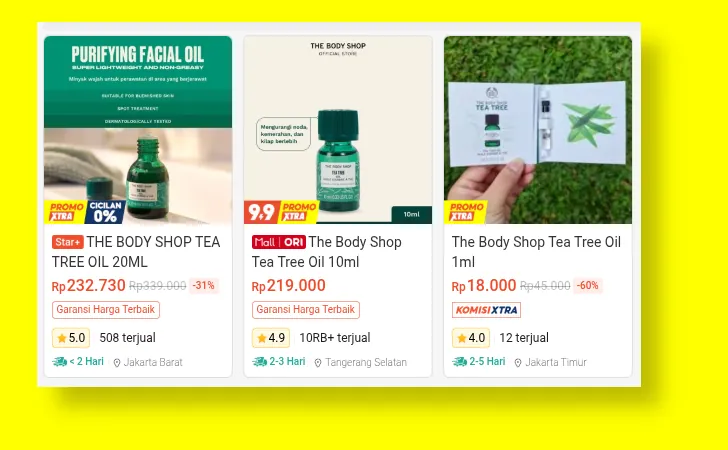 tea tree oil terbaik di shopee