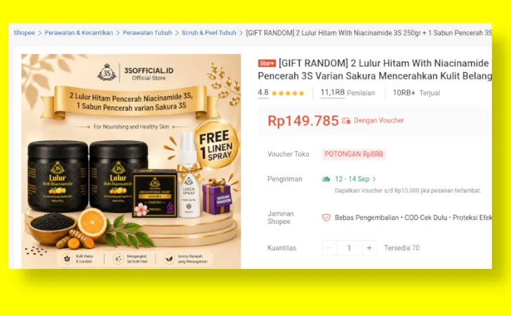 Lulur hitam with Niacinamide