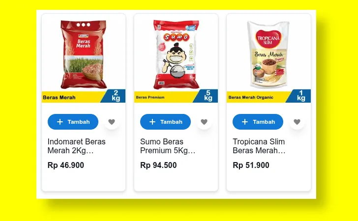harga beras merah di indomaret