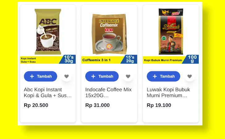 harga kopi sachet di indomaret