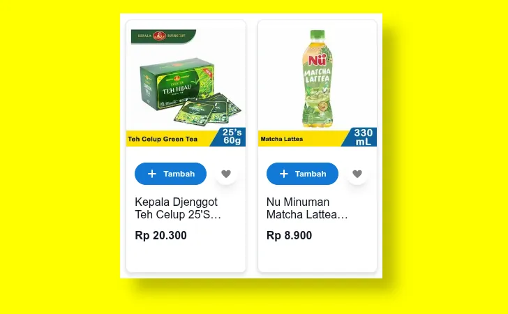 harga teh hijau di indomaret