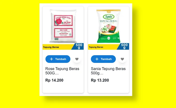 harga tepung beras di indomaret
