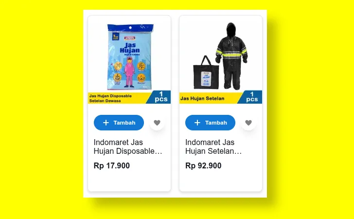 jenis jas hujan di indomaret
