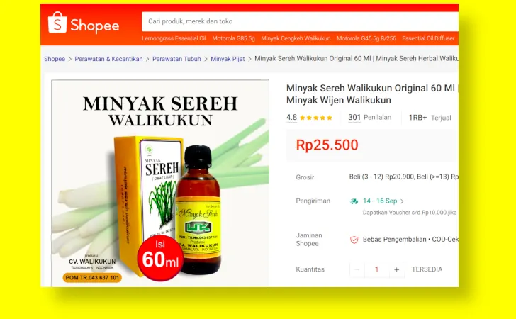 minyak sereh walikukun