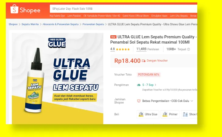 neo ultra glue lem sepatu terbaik di shopee