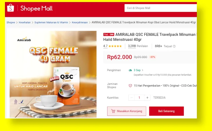 qsc female pelancar haid di shopee