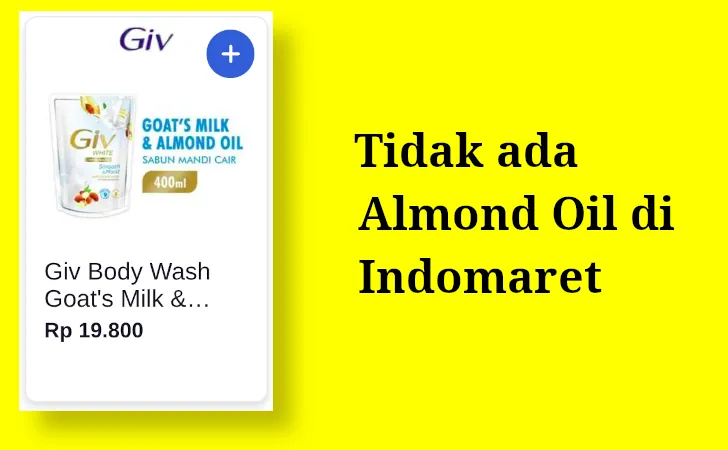 tidak ada minyak almond di indomaret